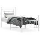 vidaXL Sengeramme i metall med hode- og fotgavl hvit 75x190 cm 8721012249295