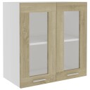 vidaXL Hengende skap glass sonoma eik 60x31x60 cm sponplate