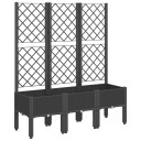 Plantekasse med espalier svart 120x40x142 cm PP