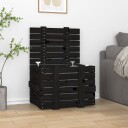 vidaXL Putekasse svart 58x40,5x42 cm heltre furu