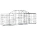 vidaXL Gabionkurver buede 4 stk 200x50x60/80 cm galvanisert jern