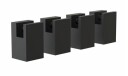 Frost Quadra Speilholder 22 mm, Sort - 4 stk.