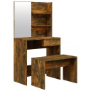  Sminkebordsett røkt eik 74,5x40x141 cm 8720287100867
