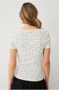 Ellos Collection   Topp med hjerteformet hals   Hvit