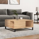 vidaXL Salongbord sonoma eik 80x80x36,5 cm konstruert tre