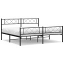 vidaXL Sengeramme i metall med hode- og fotgavl svart 193x203 cm 8721012190801
