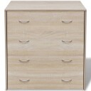 vidaXL Skjenk med 4 skuffer 60 x 30,5 x 71 cm eik