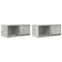 TV benker 2 stk betonggrå 60x31x25,5 cm konstruert tre