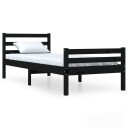 vidaXL Sengeramme svart heltre 100x200 cm