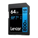 LEXAR PRO 800X SDXC MINNEKORT UHS-I R120/45MB 64GB