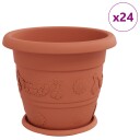 vidaXL Plantepotter 24 pcs Klinker Rød Ø 34 x 28 cm Plast