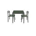Cane line Bliss spisebord inkl. to stoler Mørkegrønn aluminium