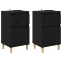  Nattbordskap 2 pcs Svart Eik 40 x 35 x 70 cm Konstruert tre