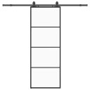 vidaXL Skyvedør med monteringssett svart 76x205 cm ESG-glass