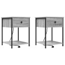  Sengeskaps 2 pcs Grå sonoma 42 x 41 x 56 cm Konstruert tre