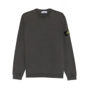 Stone Island Logo Patch Crewneck Sweatshirt   GREY   M