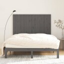 vidaXL Veggmontert sengegavl grå 159,5x3x110 cm heltre furu