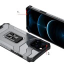 Hurtel Crystal Ring-etui med kickstand, tøft og robust deksel til iPhone 12 Pro Max Blå