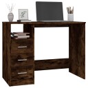 vidaXL Skrivebord med skuffer røkt eik 102x50x76 cm konstruert tre