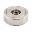 Potmagnet Ø32×8 mm – stålhus 35 kg bolthull Ø6 mm