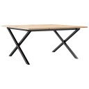  Salongbord X-ramme 90x90x45 cm heltre furu og støpejern 3282687
