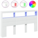  Hodegavl skap med LED hvit 180x17x102 cm 8721012465251