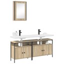  Baderomsinnredningssett med hylle 3 pcs Brun 80 x 30 x 60 cm