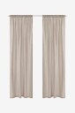 Ellos Home   Gardin med multibånd Heidi 2 pk   Beige
