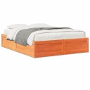  Sengeramme uten madrass voksbrun 140x190 cm heltre furu 8721102672811