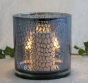 Lyslykt i glass Hurricane Snake Blue