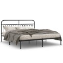 Sengeramme i metall med sengegavl svart 183x213 cm 8721102644948