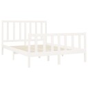 vidaXL Sengeramme hvit heltre furu 140x200 cm