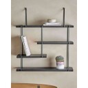 Bloomingville Lewis vegghylle 60x65 cm Black firwood