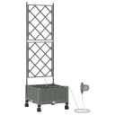 vidaXL Hageplantekasse med vanning og hjul Lysegrå 40 x 40 x 132 cm PP