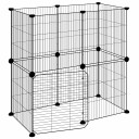 Vidaxl Dyrebur 12 Paneler Med Dør Svart 35X35 cm Stål