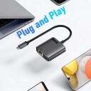 Lemorele TC35 USB-C Hub med Gigabit Ethernet, USB og PD-lading Grå