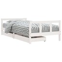 vidaXL Barnesengeramme med skuffer hvit 90x190 cm heltre furu 8720845444396