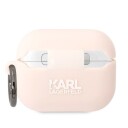Karl Lagerfeld Klaprunchp Airpods Pro-Deksel Rødt/Rosa Silikon Choupette Head 3D