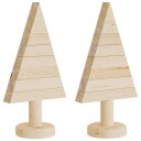 vidaXL Juletre av tre til pynt 2 stk 30 cm heltre furu