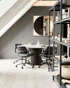 Vipp 453+ Svingstol Med Hjul Sort Aluminium / Black Leather