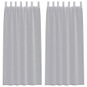 Gardiner med gardiner 2 pcs Mørke grå Polyester