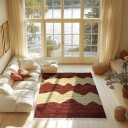 Ryetepper   Amira Natural Cotton Shaggy rød/beige Størrelse: 240 x 340 cm