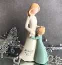 Budskapsfigur mor og barn med tekst " Mamma du er den beste"