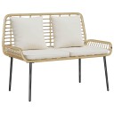  Hagebenk Svart Antrasitt 109 x 63 x 83 cm Poly rattan stål