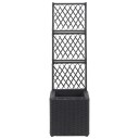 vidaXL Høybed med espalier 1 potte 30x30x107 cm polyrotting svart