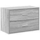  Skap med 2 skuffer grå eik 60x31x40 cm konstruert tre 8721158577108