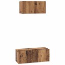  TV benk sett 2 pcs Gammelt tre 80 x 30 x 30 cm Konstruert tre