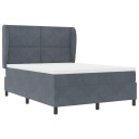  Box Spring Seng med Madrass Mørk Grå 140x200 cm Fløyel