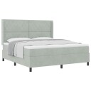  Box Spring Seng med Madrass Lys Grå 180x200 cm Fløyel