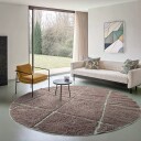 Runde tepper   Bellevue Natural Cotton Shaggy taupe/grønn Størrelse: Ø 200 cm
